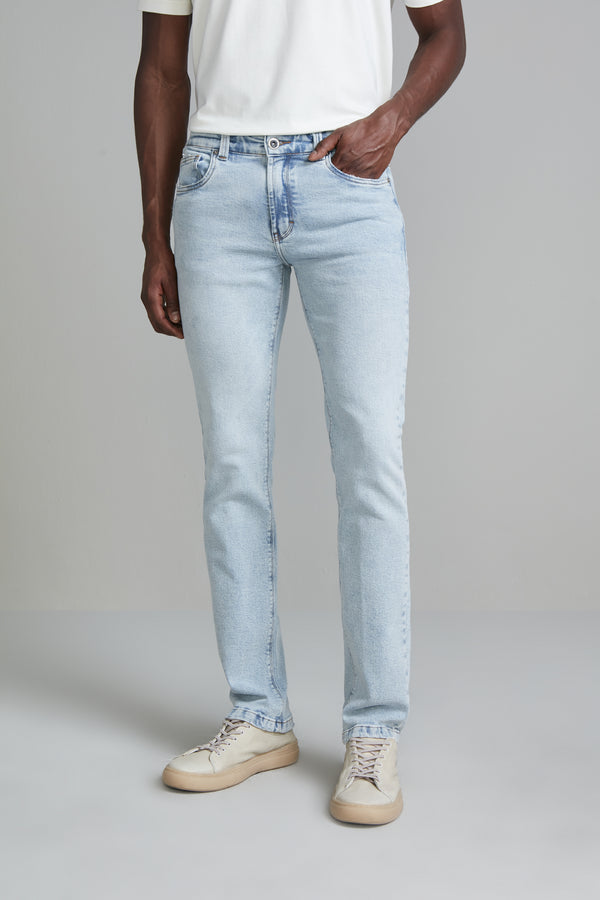 Calça Jeans Reta - Azul