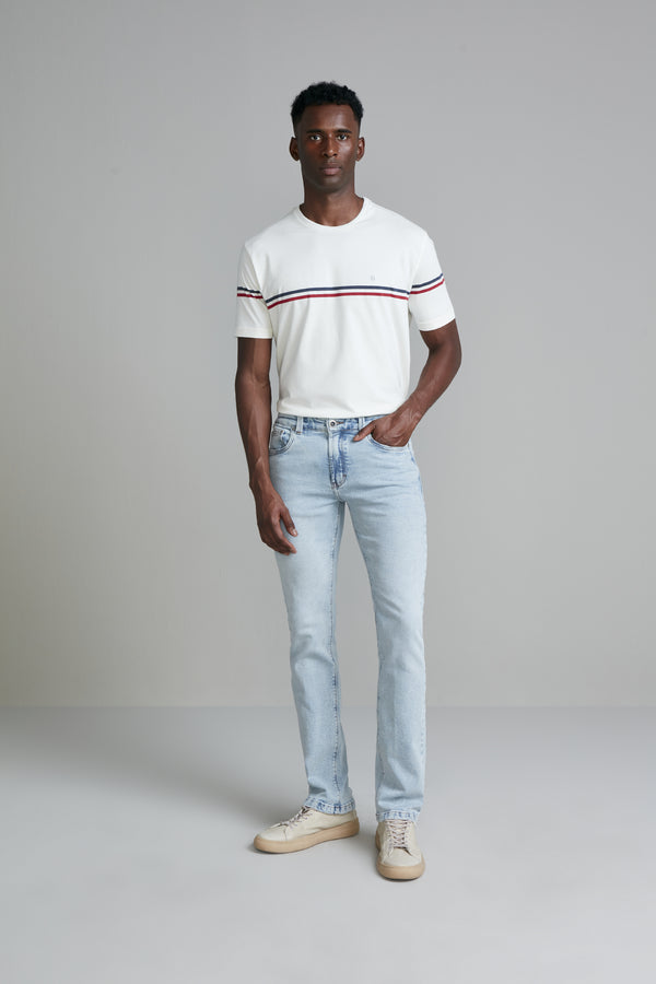 Calça Jeans Reta - Azul