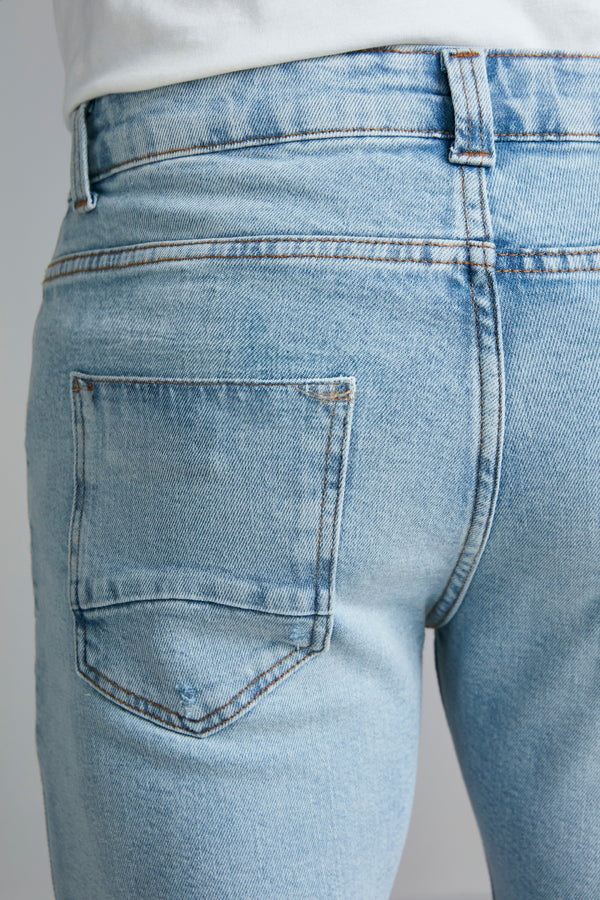 Calça Jeans Reta - Azul