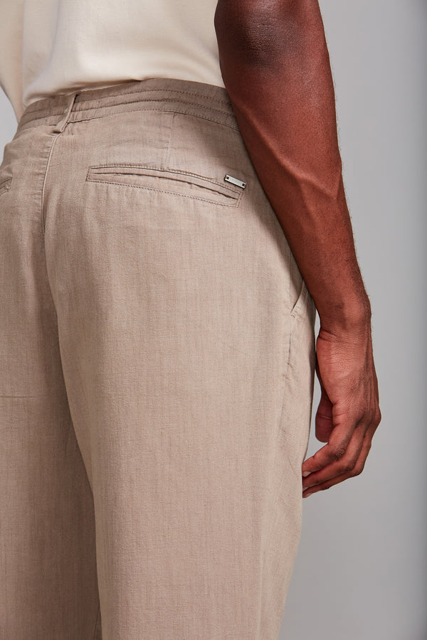 Calça Linen Blend Relax - Bege