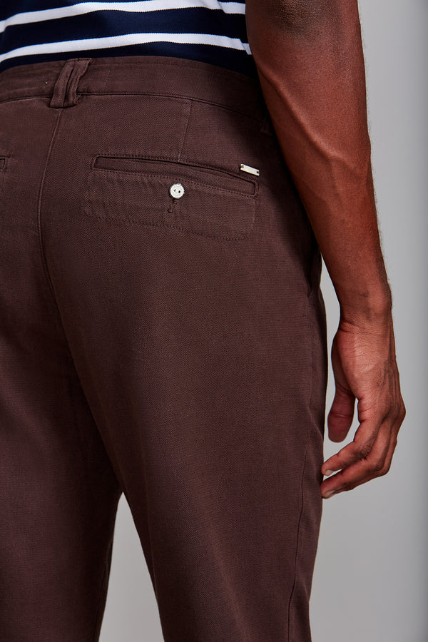 Calça Linen Blend Comfort - Marrom Cafe
