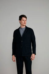 Blazer Linen Blend Slim Fit - Preto
