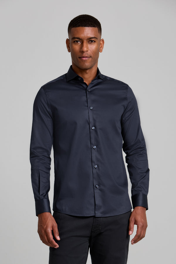 Camisa Lisa Slim fit - Azul Marinho