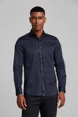 Camisa Lisa Slim fit - Azul Marinho