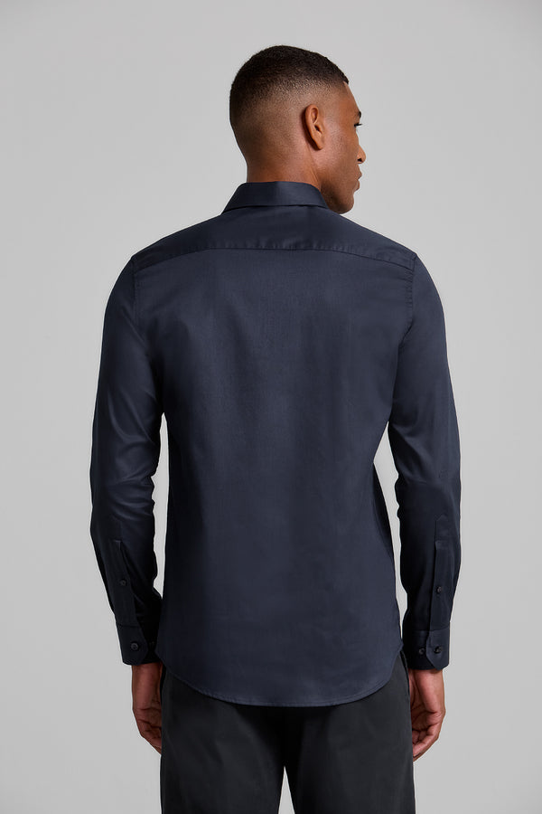 Camisa Lisa Slim fit - Azul Marinho