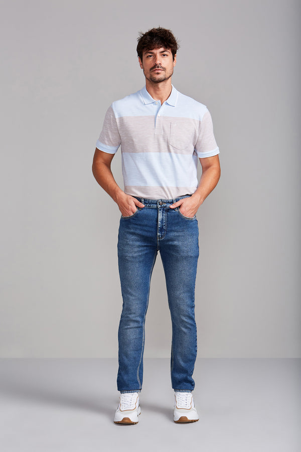 Calça Jeans Slim Fit - Azul