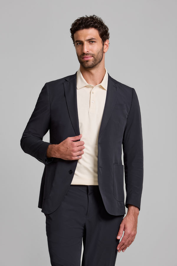 Blazer Hitech Liso Slim Fit - Azul Marinho