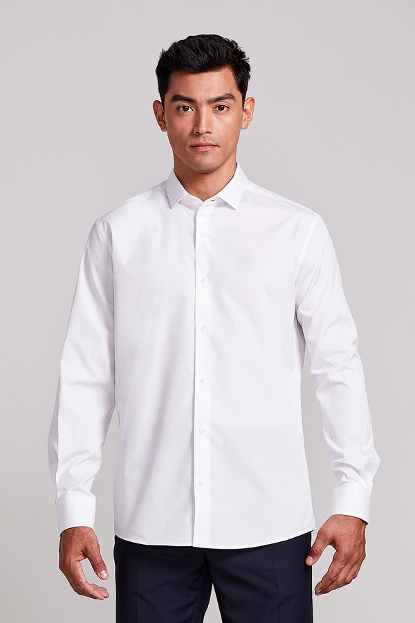 Camisa Social Lisa Algodão Pima Slim Fit - Branco