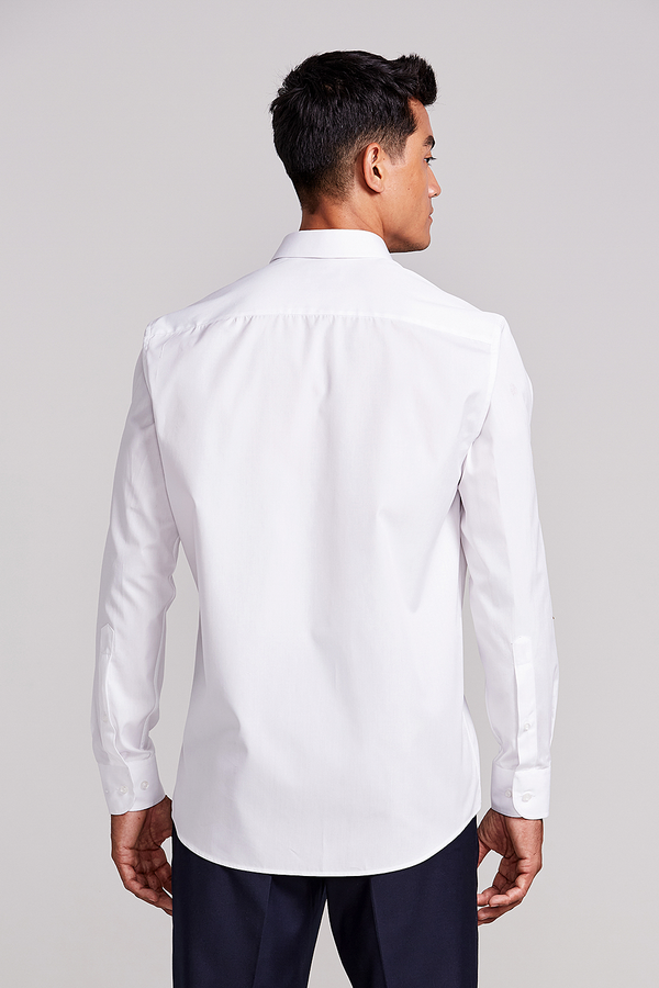 Camisa Social Lisa Algodão Pima Slim Fit - Branco