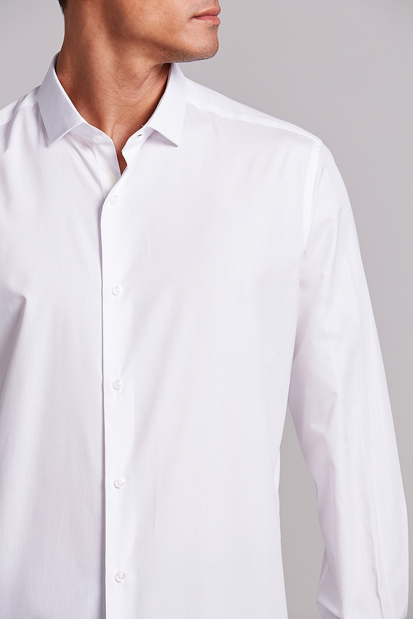 Camisa Social Lisa Algodão Pima Slim Fit - Branco