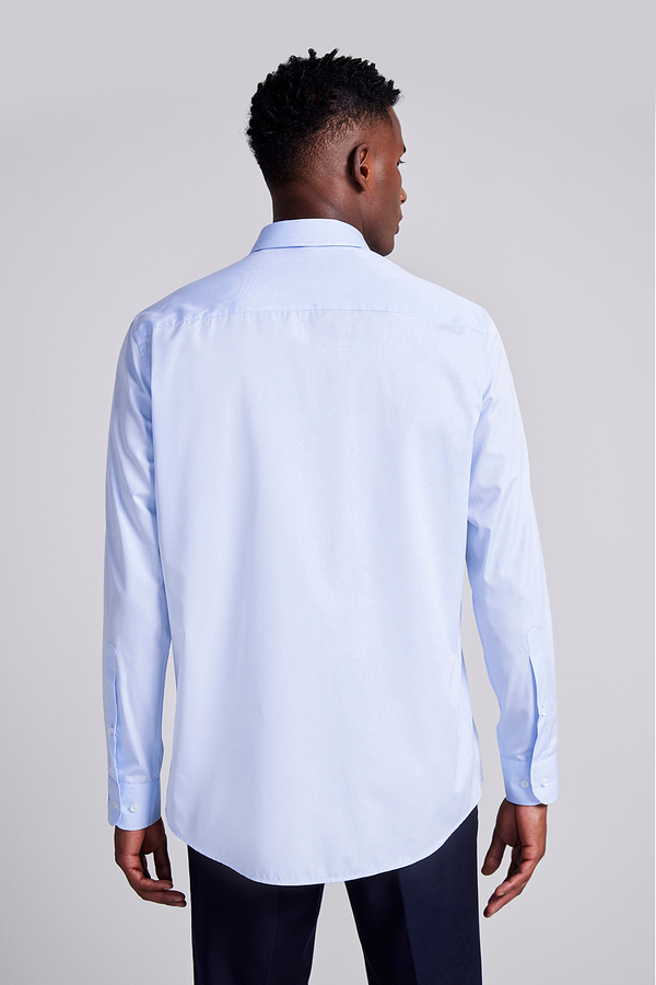 Camisa Social Lisa Algodão Pima Slim Fit - Azul Claro