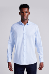 Camisa Social Algodão Egípcio Slim Fit Listrada - Azul