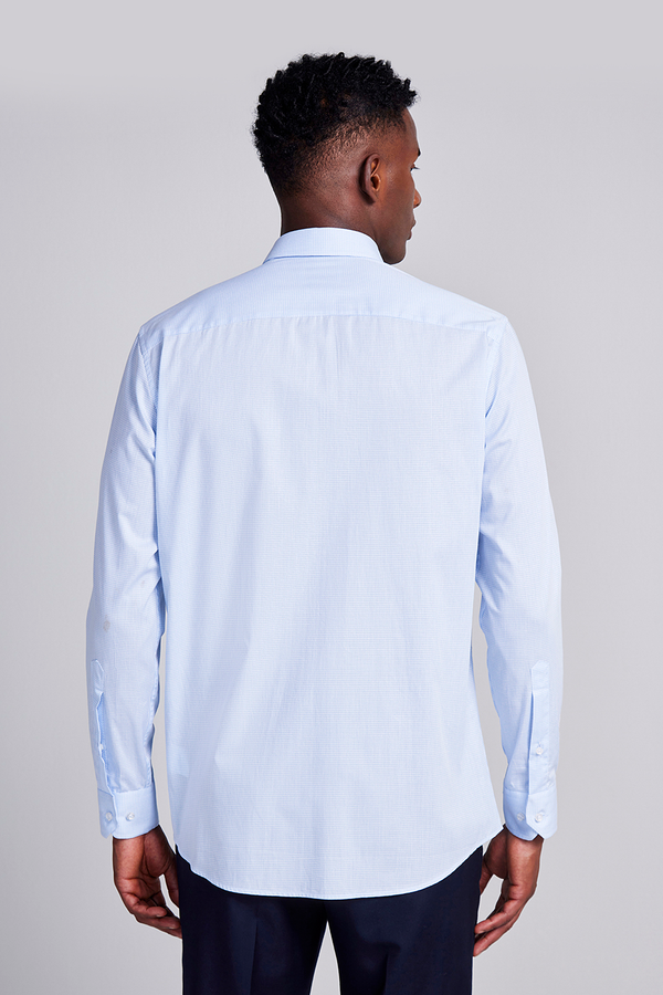 Camisa Social Algodão Egípcio Slim Fit Listrada - Azul