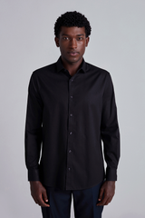 Camisa Social Lisa Algodão Egípcio Slim Fit - Preto