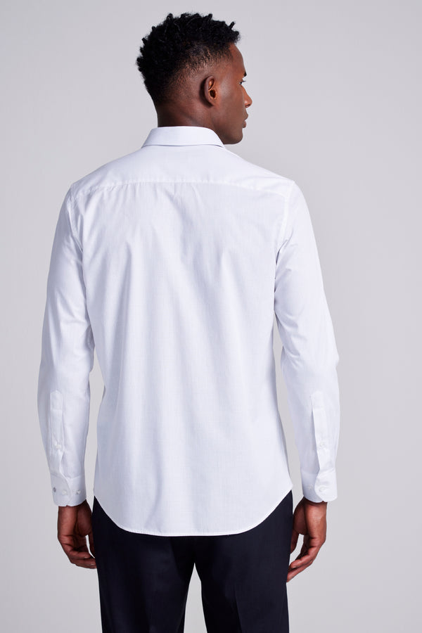 Camisa Social Algodão Egípcio Slim Fit Listrada - Branco