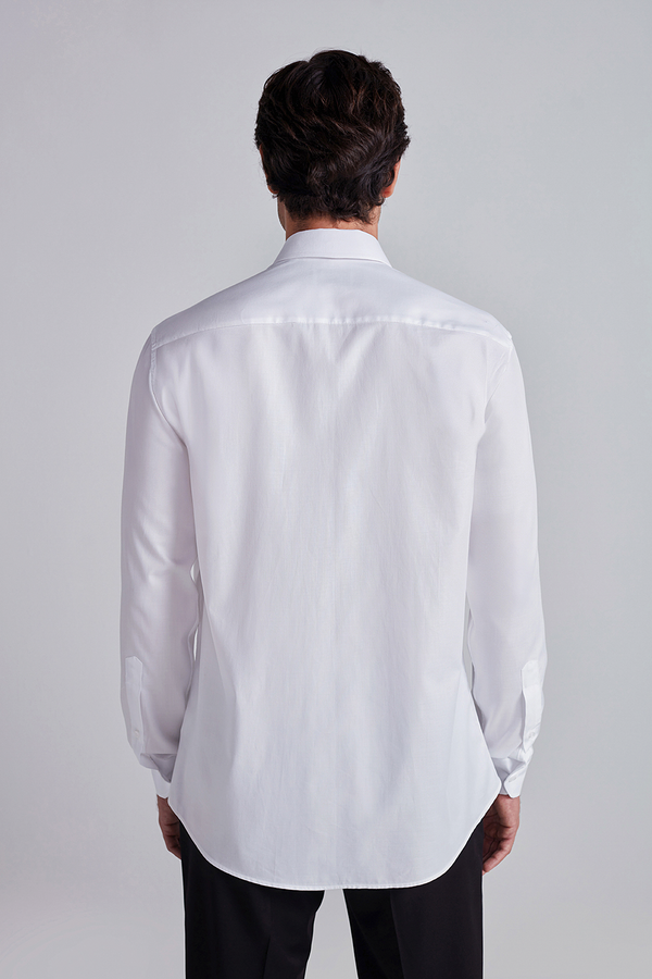Camisa Social Lisa Algodão Pima Slim Fit - Branco
