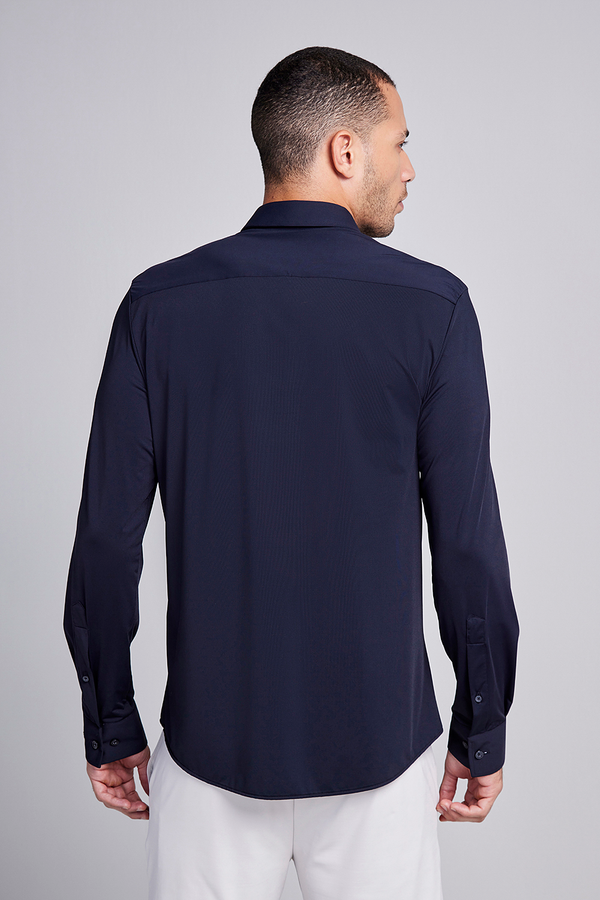 Camisa Lisa Hitech Slim Fit - Preto