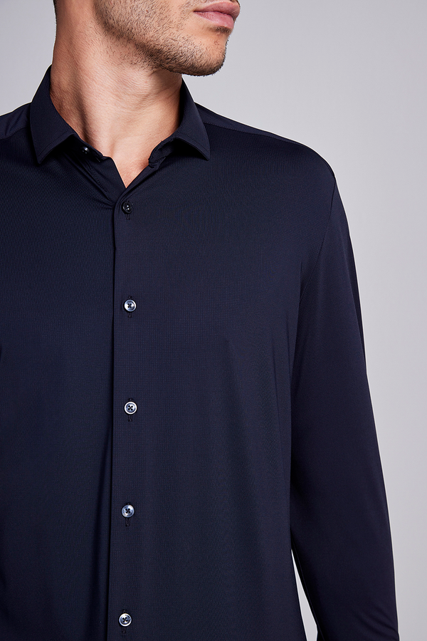 Camisa Lisa Tecnocomfy Slim Fit - Preto