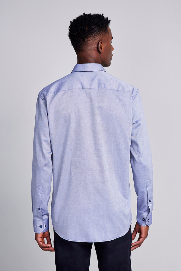 Camisa Lisa Algodão Pima Comfort - Azul Marinho