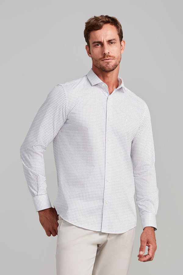 Camisa Algodão Egípcio Slim Fit Listrada - Branco