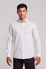 Camisa Algodão Egípcio Slim Fit Listrada - Branco