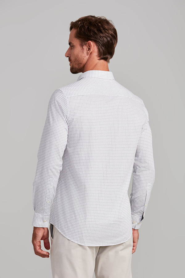 Camisa Algodão Egípcio Slim Fit Listrada - Branco