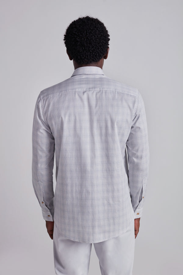 Camisa Algodão Egípcio Slim Fit Listrada - Branco