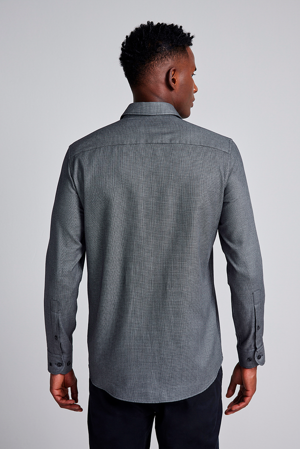 Camisa Lisa Slim Fit - Preto