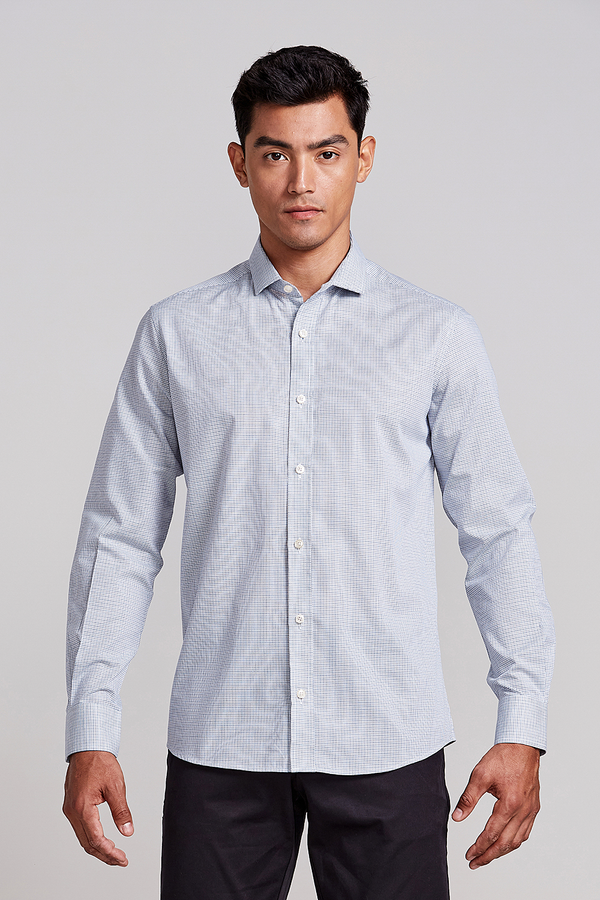 Camisa Algodão Egípcio Slim Fit Listrada - Azul