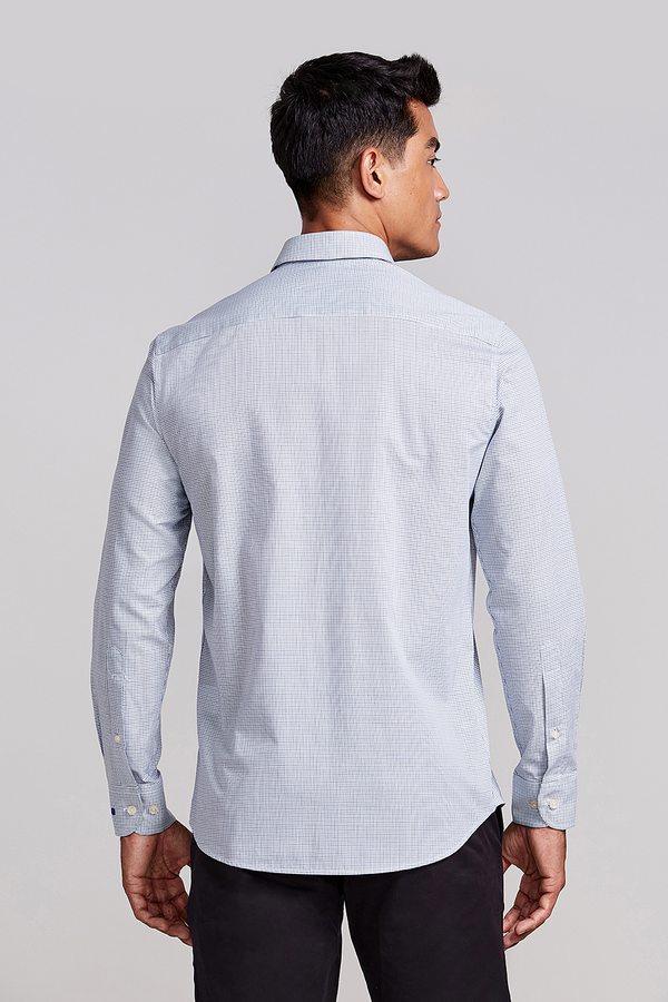 Camisa Algodão Egípcio Slim Fit Listrada - Azul