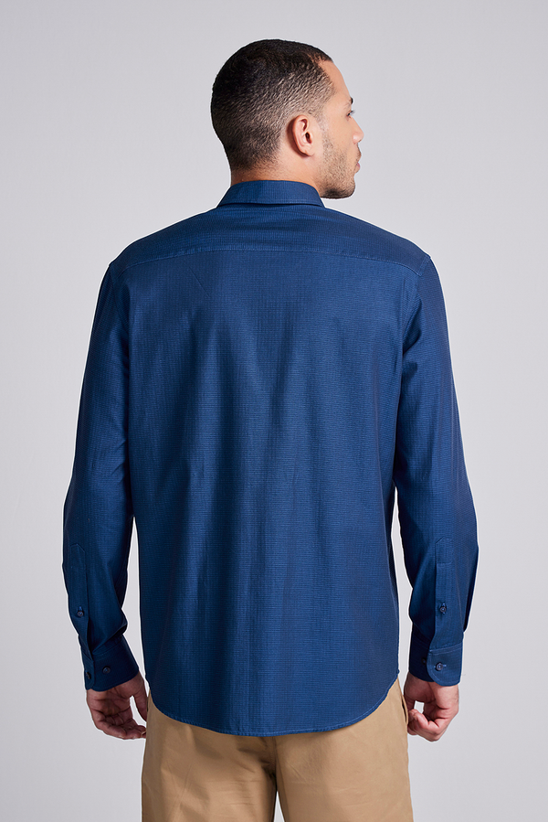 Camisa Lisa Comfort - Azul Marinho
