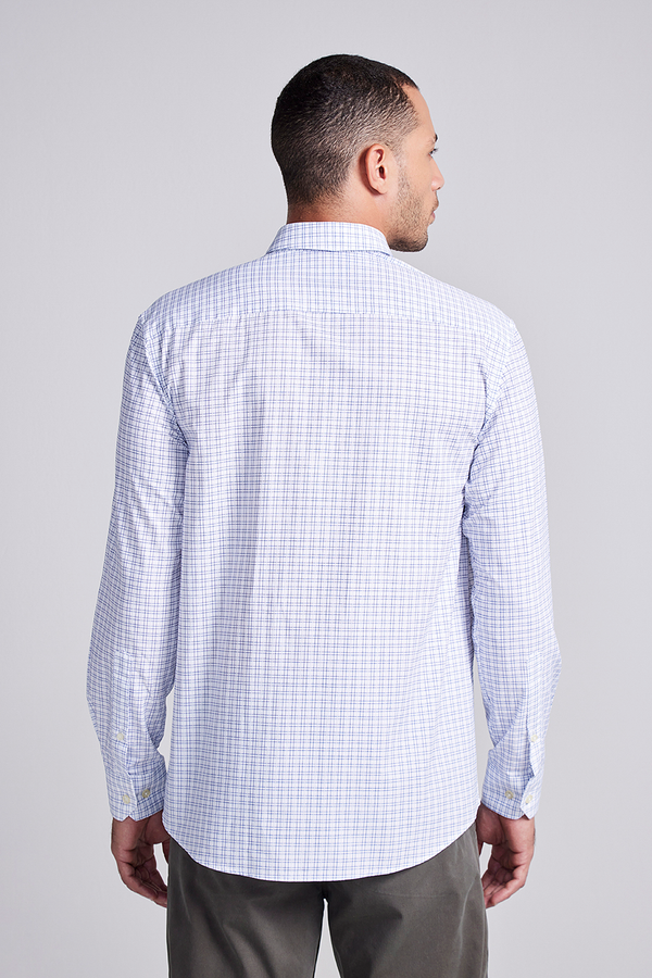 Camisa Algodão Egípcio Comfort Listrada - Branco