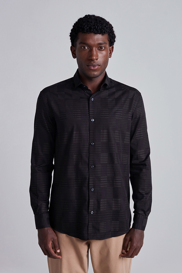 Camisa Comfort Listrada - Verde