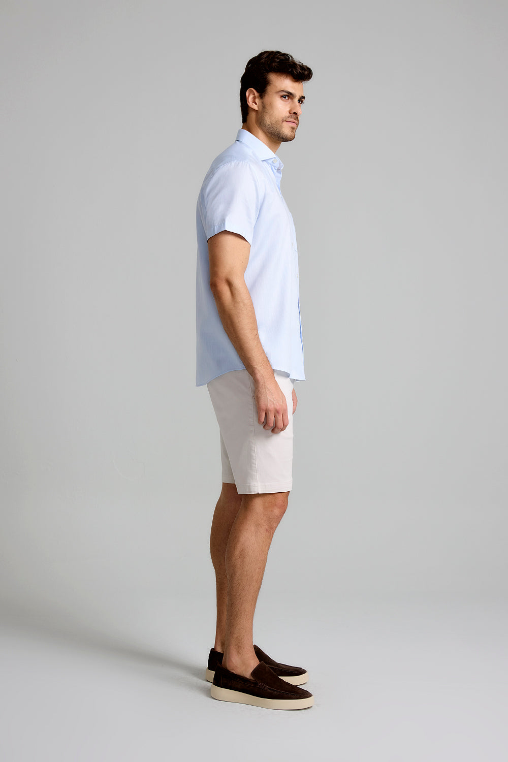 Camisa Manga Curta com Bolso Algodão Egípcio Comfort