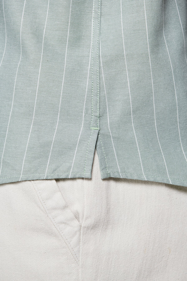 Camisa Slim Fit Listrada - Verde