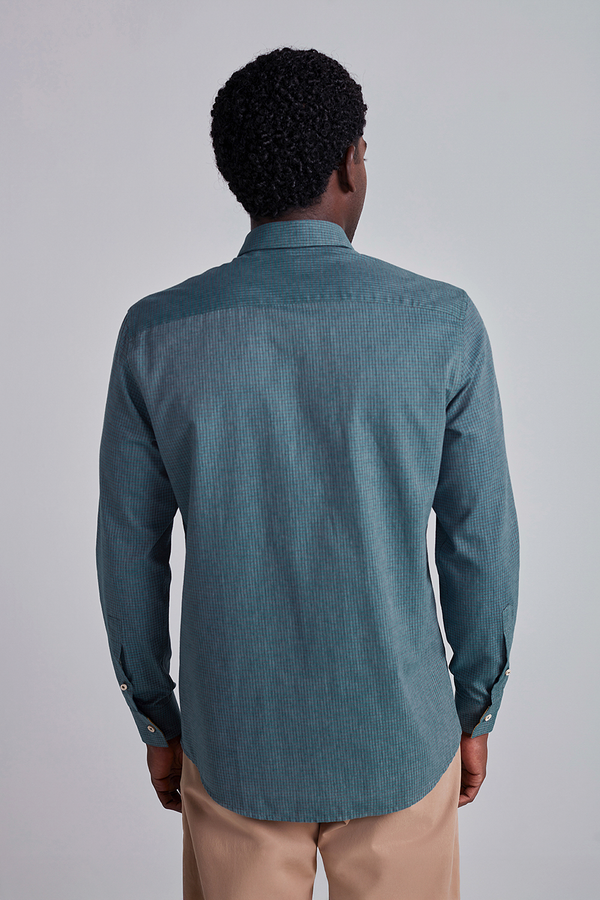 Camisa Comfort Listrada - Azul