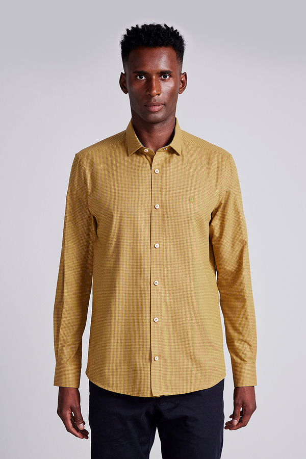 Camisa Comfort Listrada - Amarelo