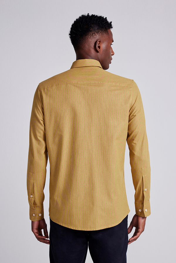 Camisa Comfort Listrada - Amarelo