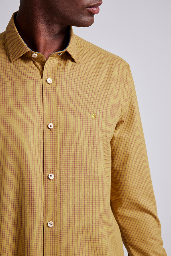 Camisa Comfort Listrada - Amarelo