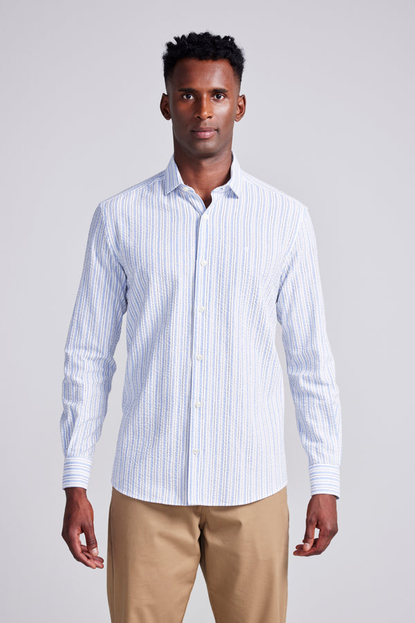 Camisa Comfort Listrada - Branco