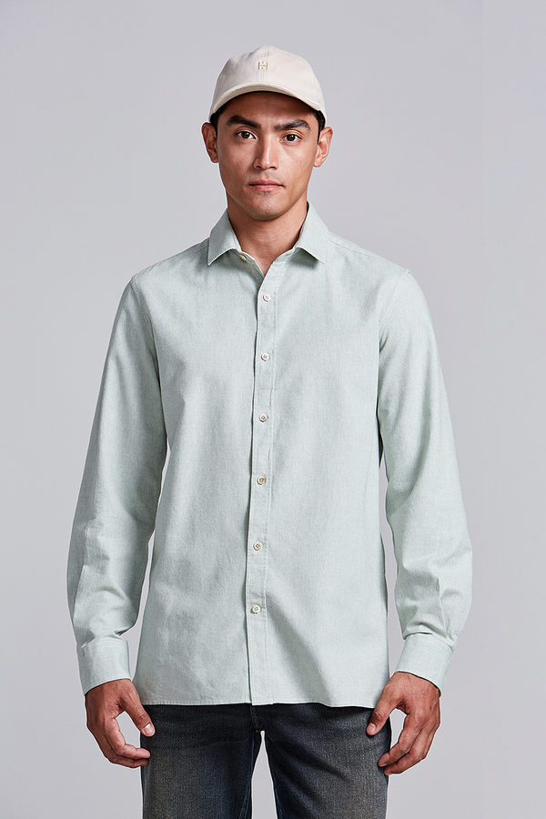 Camisa Lisa Slim Fit - Verde
