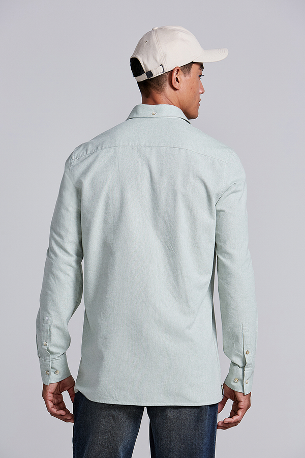 Camisa Lisa Slim Fit - Verde