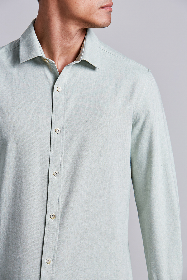Camisa Lisa Slim Fit - Verde