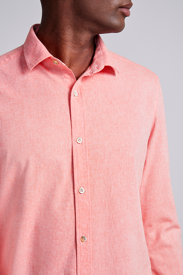Camisa Lisa Slim Fit - Laranja
