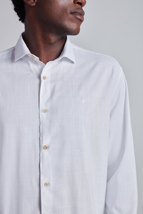 Camisa Lisa Slub Comfort - Branco