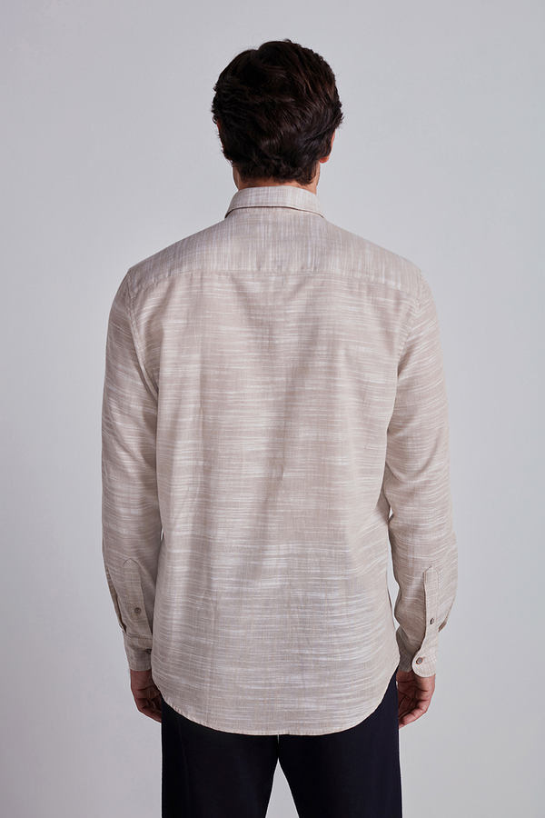 Camisa Lisa Slim Fit - Khaki