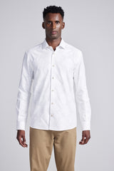 Camisa Estampada Jacquard Comfort - Branco