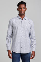 Camisa Lisa Slub Comfort - Azul