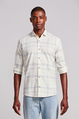 Camisa Slim Fit Listrada - Bege