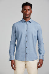 Camisa em Algodão Pima Jeans Comfort - Lavagem Media